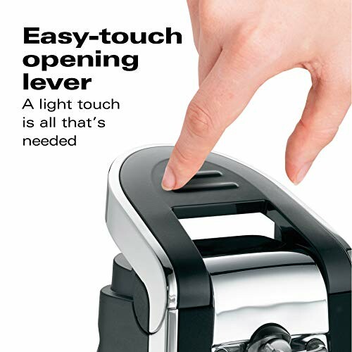 Hand using easy-touch lever on a can opener.