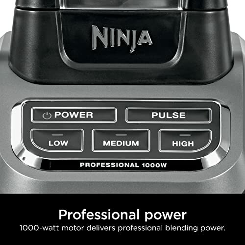 Ninja blender control panel with power and speed settings.