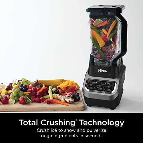 Ninja blender with fruits and vegetables
